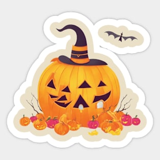 Funny Halloween pumpkin Sticker